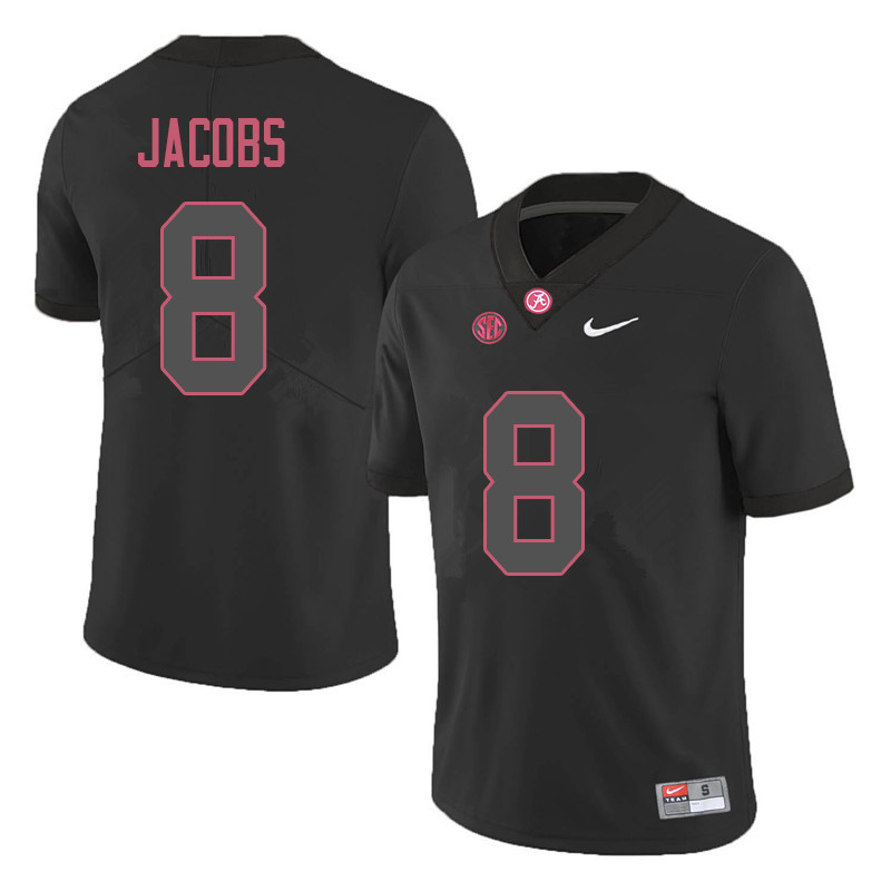 Men #8 Josh Jacobs Alabama Crimson Tide College Football Jerseys Sale-Black